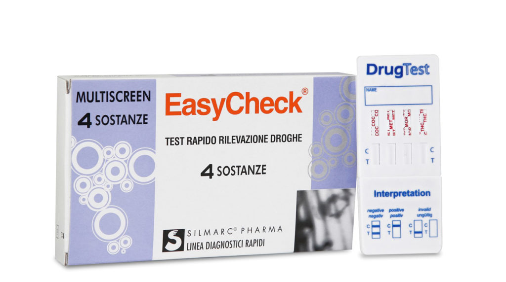 TEST RAPIDO SINGOLO O MULTIPLO PER RIVELAZIONE USO DI DROGHE STRIP EASYCHECK 4 SOSTANZE C - Farmacia Castello Srl