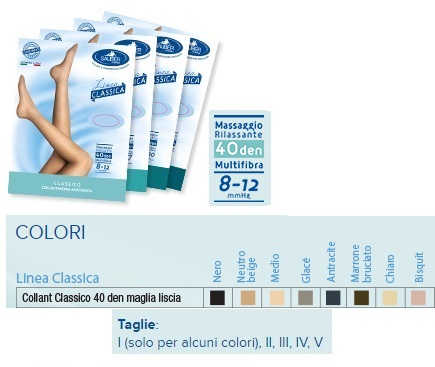 SAUBER COLLANT 40 DENARI MAGLIA LISCIA NEUTRO BEIGE 2 LINEA CLASSICA - Farmacia Castello Srl