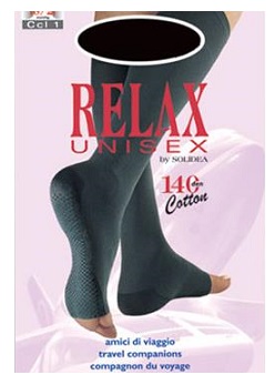 RELAX UNISEX 140 GAMBALETTO COTTON PUNTA APERTA NERO 4 XL - Farmacia Castello Srl