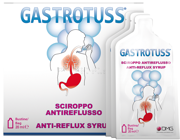 SCIROPPO ANTIREFLUSSO GASTROTUSS 25 BUSTINE MONODOSE 20 ML - Farmacia Castello Srl