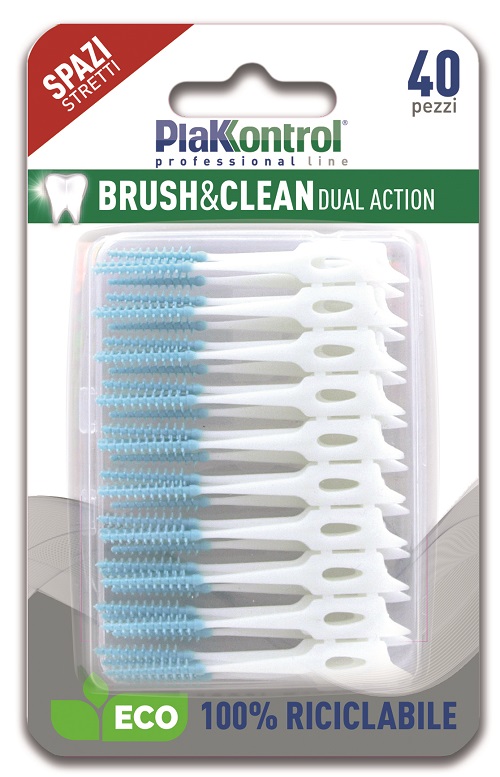 PLAKKONTROL BRUSH & CLEAN SCOVOLINI SPAZI STRETTI 40 PEZZI - Farmacia Castello Srl