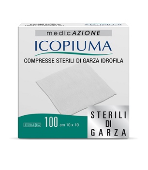 ICOPIUMA GARZA COMPRESSA IDROFILA 10X10CM 100 PEZZI - Farmacia Castello Srl