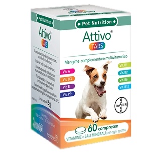 ATTIVO TABS ASTUCCIO DA 60 COMPRESSE ALTAMENTE APPETIBILI - Farmacia Castello Srl
