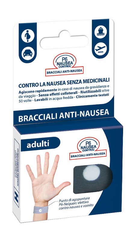 BRACCIALE ANTI NAUSEA PER ADULTI P6 NAUSEA CONTROL 2 PEZZI - Farmacia Castello Srl