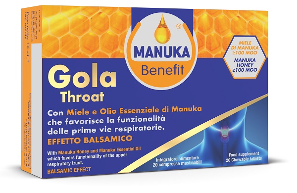MANUKA BENEFIT GOLA THROAT 20 COMPRESSE MASTICABILI - Farmacia Castello Srl
