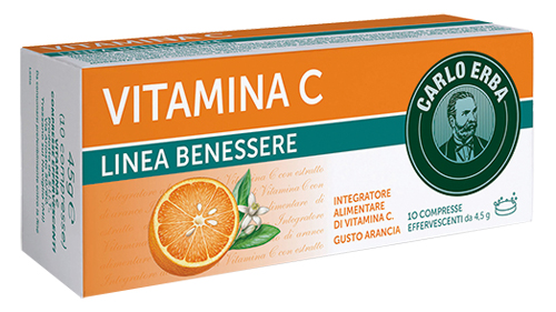 CARLO ERBA VITAMINA C LINEA BENESSERE 10 COMPRESSE EFFERVESCENTI - Farmacia Castello Srl