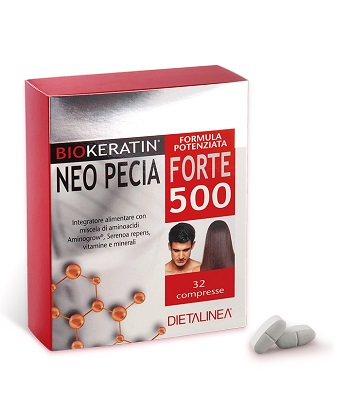 DIETALINEA BIOKERATIN NEO PECIA FORTE 500 32 COMPRESSE 4 BLISTER IN ASTUCCIO 48 G - Farmacia Castello Srl