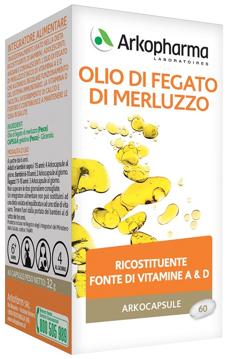 ARKO CAPSULE OLIO FEGATO MERLUZZO 60 CAPSULE - Farmacia Castello Srl