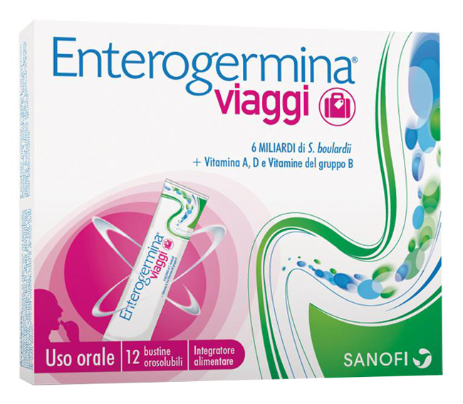 ENTEROGERMINA VIAGGI 12 BUSTINE OROSOLUBILI CONFEZIONE STANDARD - Farmacia Castello Srl