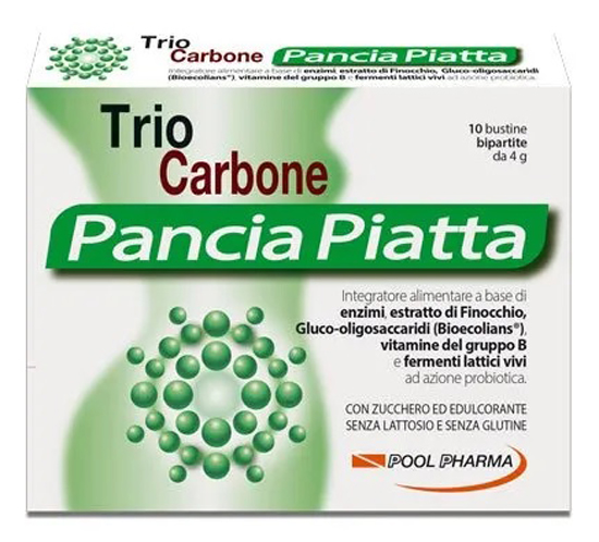 TRIOCARBONE PANCIA PIATTA 10 BUSTINE BIPARTITE 4 G - Farmacia Castello Srl