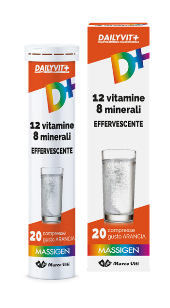 MASSIGEN DAILYVIT 12 VITAMINE 8 MINERALI EFFERVESCENTE 20 COMPRESSE - Farmacia Castello Srl