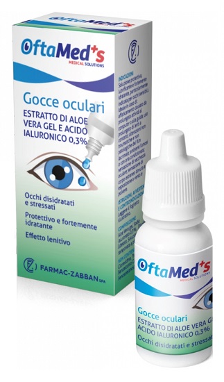 OFTAMED'S GOCCE OCULARI OCCHI DISIDRATATI E STRESSATI ESTRATTO ALOE VERA GEL E ACIDO IALURONICO 0,3% 10 ML - Farmacia Castello Srl