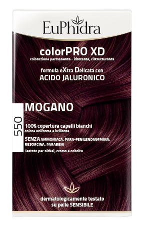 EUPHIDRA COLORPRO XD 550 MOGANO GEL COLORANTE CAPELLI IN FLACONE + ATTIVANTE + BALSAMO + GUANTI - Farmacia Castello Srl