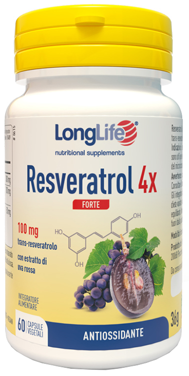 LONGLIFE RESVERATROL 4X FORTE 60 CAPSULE VEGETALI - Farmacia Castello Srl