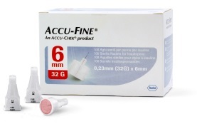 AGO PER PENNA DA INSULINA ACCU-FINE PEN NEEDLE ACCU-CHEK GAUGE 32 X 6MM 100 PEZZI - Farmacia Castello Srl