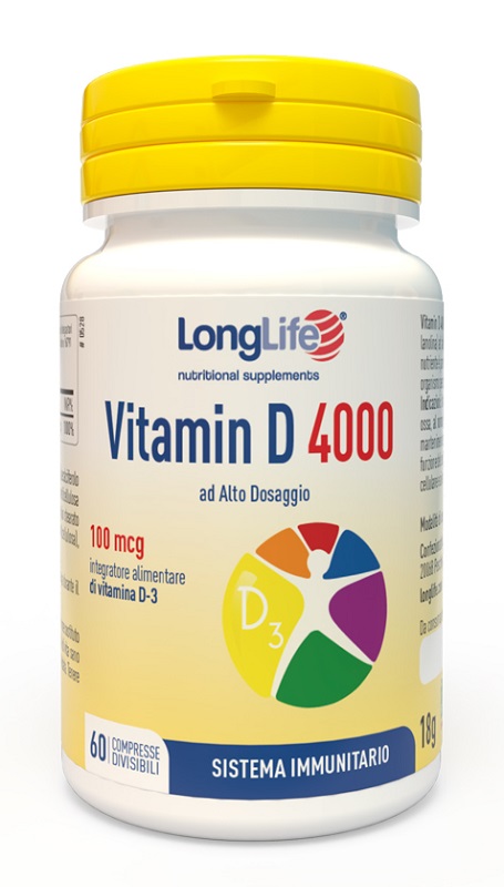 LONGLIFE VITAMIN D 4000UI 60 COMPRESSE DIVISIBILI - Farmacia Castello Srl