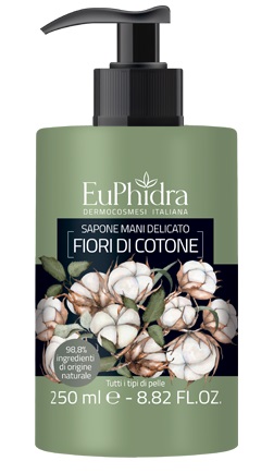 EUPHIDRA SAPONE LIQUIDO MANI COTONE IN FLACONE CON ETICHETTA DISPENSER - Farmacia Castello Srl