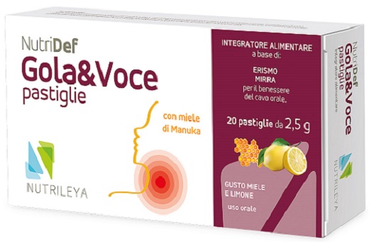 NUTRIDEF GOLA & VOCE MIELE E LIMONE 20 PASTIGLIE - Farmacia Castello Srl
