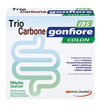 TRIOCARBONE GONFIORE IBS 10 BUSTE DUOCAM DA 2 G + 1,5 G - Farmacia Castello Srl