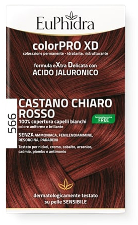 EUPHIDRA COLORPRO GEL COLORANTE CAPELLI XD 566 CASTANO CHIARO ROSSO 50 ML + ATTIVANTE + BALSAMO + GUANTI - Farmacia Castello Srl
