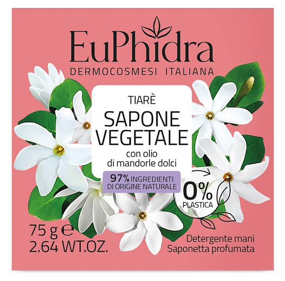 EUPHIDRA SAPONETTA VEGETALE TIARE' 75 G - Farmacia Castello Srl