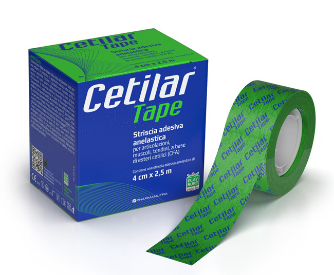 STRISCIA ADESIVA ANELASTICA CETILAR TAPE CM 4 X 2,5 M - Farmacia Castello Srl