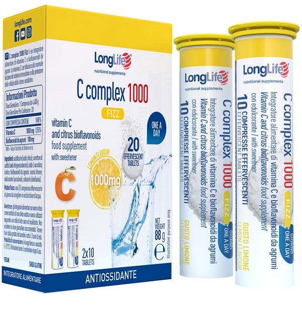 LONGLIFE C COMPLEX 1000 FIZZ 20 COMPRESSE EFFERVESCENTI - Farmacia Castello Srl
