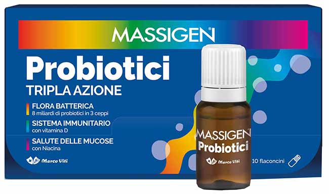 MASSIGEN PROBIOTICI 10 FLACONCINI X 8 ML - Farmacia Castello Srl
