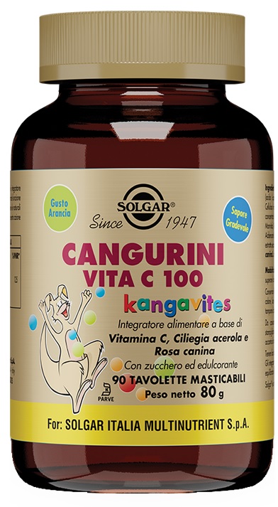 CANGURINI VITA C 100 90 TAVOLETTE MASTICABILI - Farmacia Castello Srl