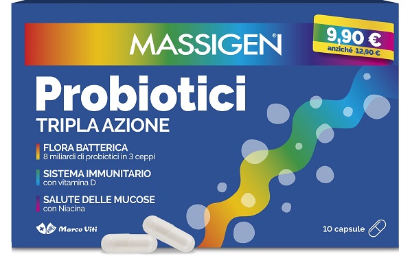 MASSIGEN PROBIOTICI 10 CAPSULE 2024 OFFERTA SPECIALE - Farmacia Castello Srl
