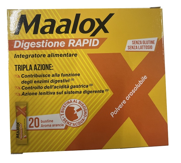 MAALOX DIGESTIONE RAPID 20 BUSTINE DA 2 G - Farmacia Castello Srl