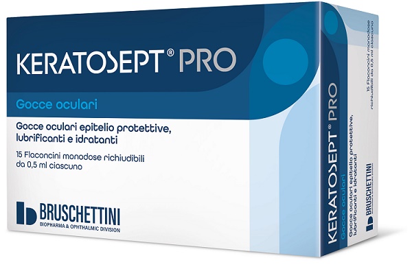 GOCCE OCULARI KERATOSEPT PRO 15 FLACONCINI MONODOSE RICHIUDIBILI DA 0,5 ML - Farmacia Castello Srl