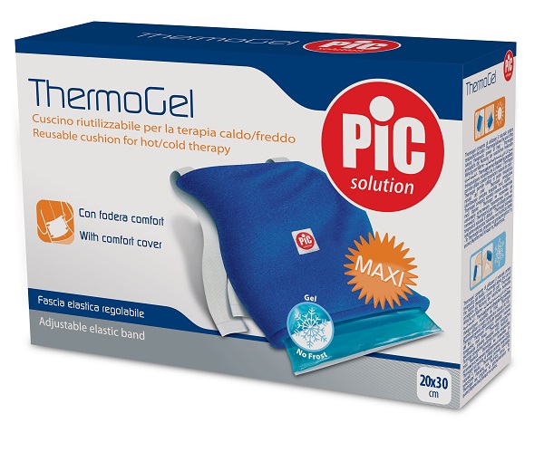 CUSCINO THERMOGEL RIUTILIZZABILE PER TERAPIA CALDO FREDDO CM 20X30 CON FODERA FASCIA ELASTICA ITC - Farmacia Castello Srl