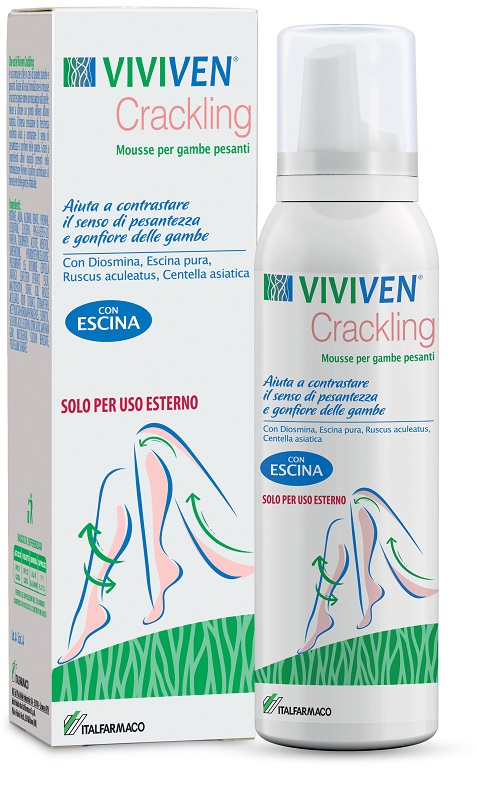 VIVIVEN CRACKLING MOUSSE GAMBE PESANTI 150 ML - Farmacia Castello Srl