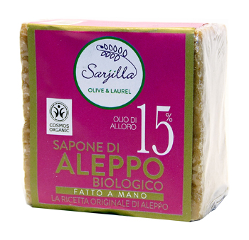 SARJILLA SAPONE DI ALEPPO 15% CUBO 200 G - Farmacia Castello Srl