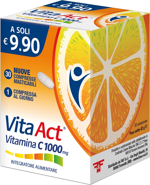 VITA ACT VITAMINA C 1000MG 30 COMPRESSE MASTICABILI - Farmacia Castello Srl