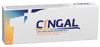 SIRINGA PRERIEMPITA INTRA ARTICOLARE CINGAL 4 ML 22MG/ML ACIDO RETICOLATO CON 4,5 MG/ML TRIAMCINOLONE ESACETONIDE - Farmacia Castello Srl