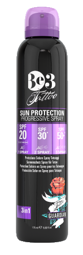 BE3 PROTEZIONE SOLARE SPRAY PER TATUAGGI SPF 20/30/50+ 175 ML - Farmacia Castello Srl