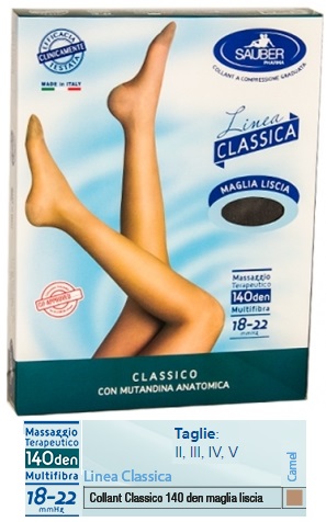 SAUBER CLASSICO COLLANT 140 DENARI MAGLIA LISCIA CAMEL 2 - Farmacia Castello Srl