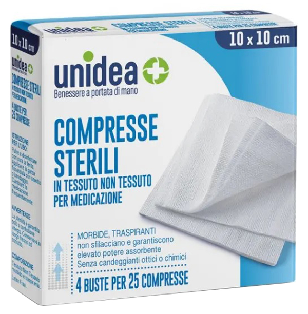 GARZA COMPRESSA IN TESSUTO NON TESSUTO 10 X 10 CM 100 PEZZI - Farmacia Castello Srl