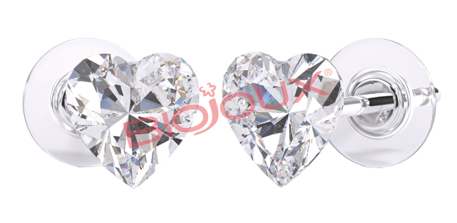 ORECCHINO POST FORATURA SWAROVSKI CRYSTAL HEART ARTICOLO BJT964 - Farmacia Castello Srl