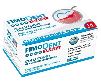 FIMODENT TRAVEL COLLUTORIO CLOREXIDINA SPDD 0,12% 14 FLACONCINI MONODOSE 10 ML - Farmacia Castello Srl