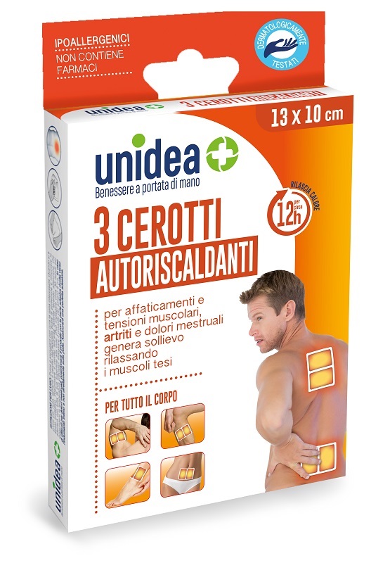 CEROTTO RISCALDANTE UNIDEA 13X10 CM 3 PEZZI - Farmacia Castello Srl