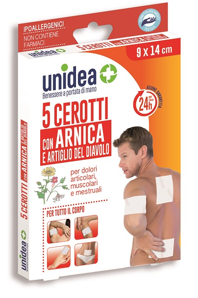 CEROTTO ANTIREUMATICO ALL'ARNICA UNIDEA 9X14 CM 5 PEZZI - Farmacia Castello Srl
