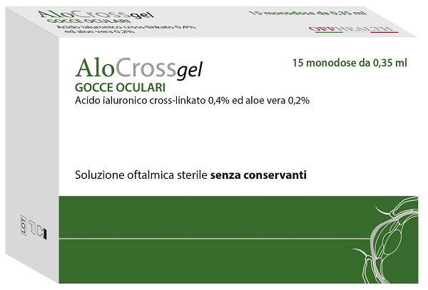 ALOCROSS SOLUZIONE OFTALMICA ACIDO IALURONICO CROSS-LINKATO 0,2% E ALOE VERA 15 MONODOSE DA 0,35 ML - Farmacia Castello Srl
