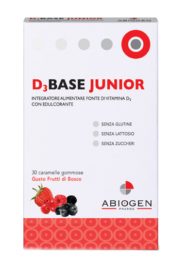D3BASE JUNIOR 30 CARAMELLE GOMMOSE FRUTTI DI BOSCO - Farmacia Castello Srl