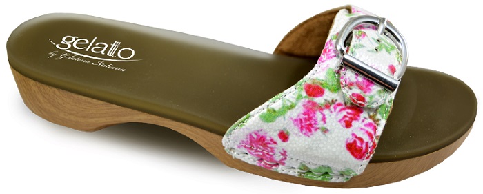 ZOCCOLO SOLE MIO FLOWER WHITE CON PLANTARE IN GEL 37-38 - Farmacia Castello Srl