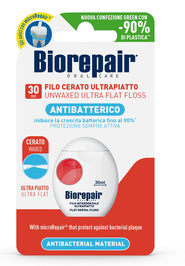 BIOREPAIR ORAL CARE ANTIBATTERICO FILO NON CERATO ULTRAPIATTO DENTI SENSIBILI 25+5 METRI - Farmacia Castello Srl