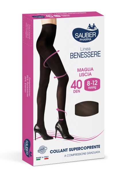 COLLANT SUPERCOPRENTE SAUBER 8-12MMHG NERO 3 - Farmacia Castello Srl