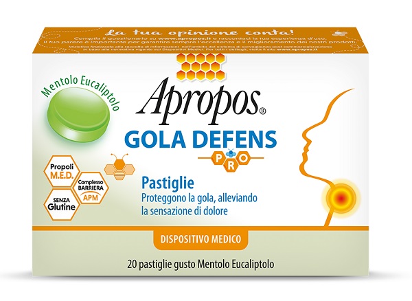APROPOS GOLA DEFENS PRO 20 PASTIGLIE MENTOLO EUCALIPTO - Farmacia Castello Srl
